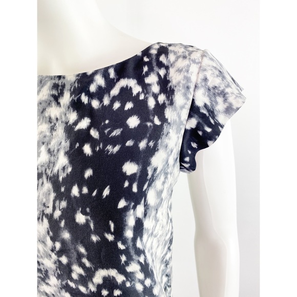 Joie WEAVER Gray Snow Leopard Silk Shift Dress - Picture 5 of 9